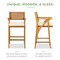 Best Choice Products Set of 2 Outdoor Acacia Wood Bar Stools Bar Chairs w/ Weather-Resistant Cushions